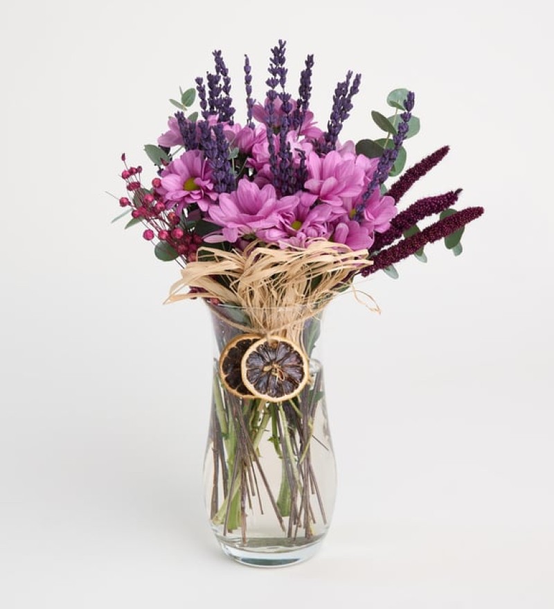 Cam Vazoda Pembe Papatya