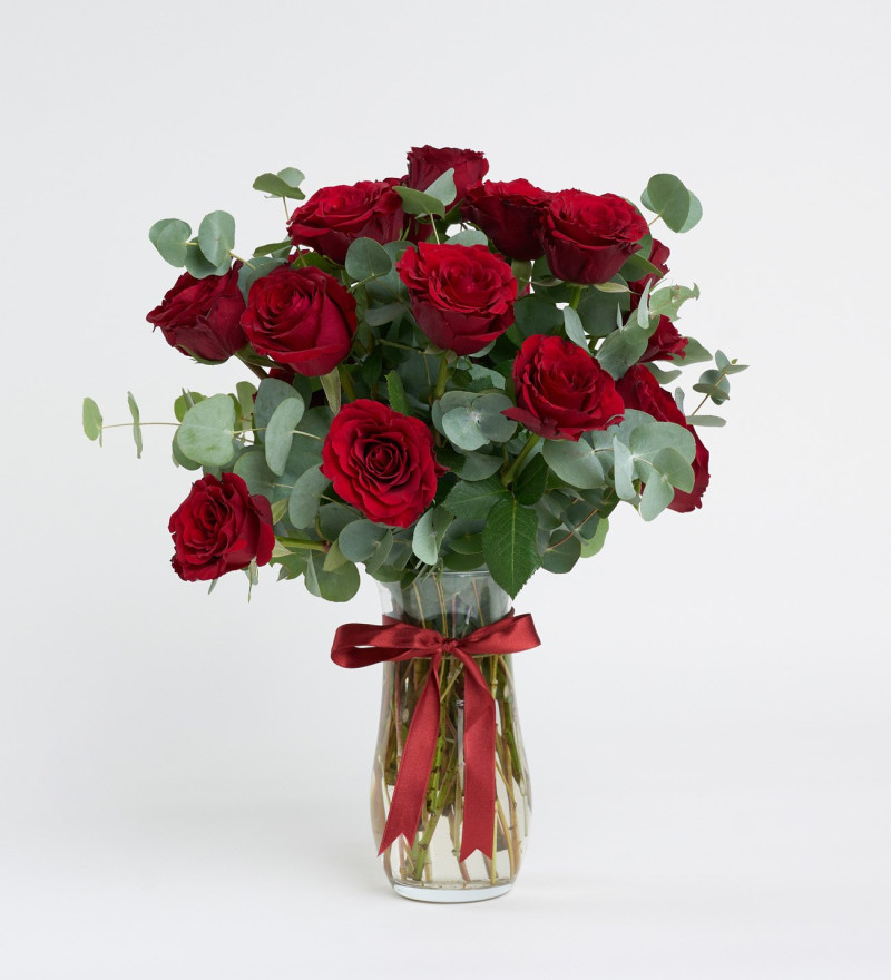 Paşabahçe Vazoda 20'li Kırmızı Gül